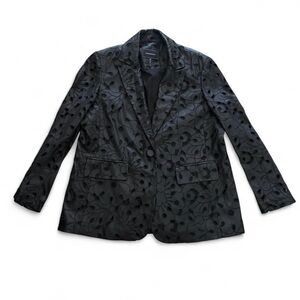 BCBGMaxAzria Black Floral Pattern Blazer